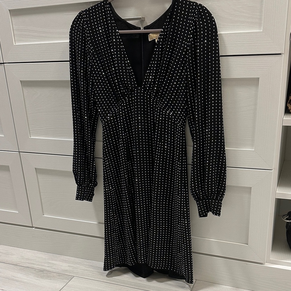 MICHAEL Michael Kors Black and White Long Sleeve Dress